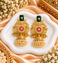 premium kashmiri jhumka earrings with pearl detailing