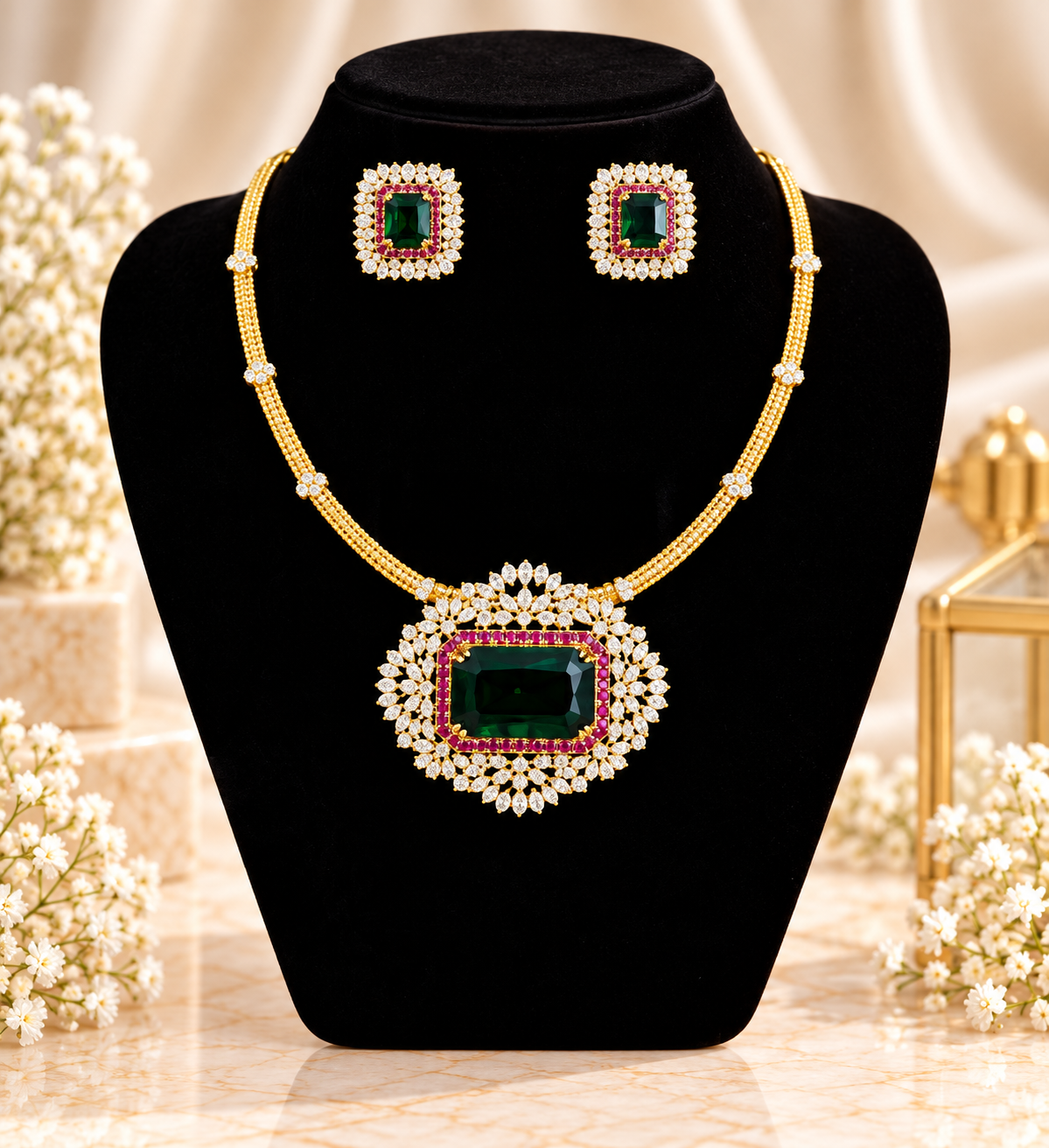 Doublet hasli necklace set