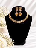 Royal crystal floral necklace set