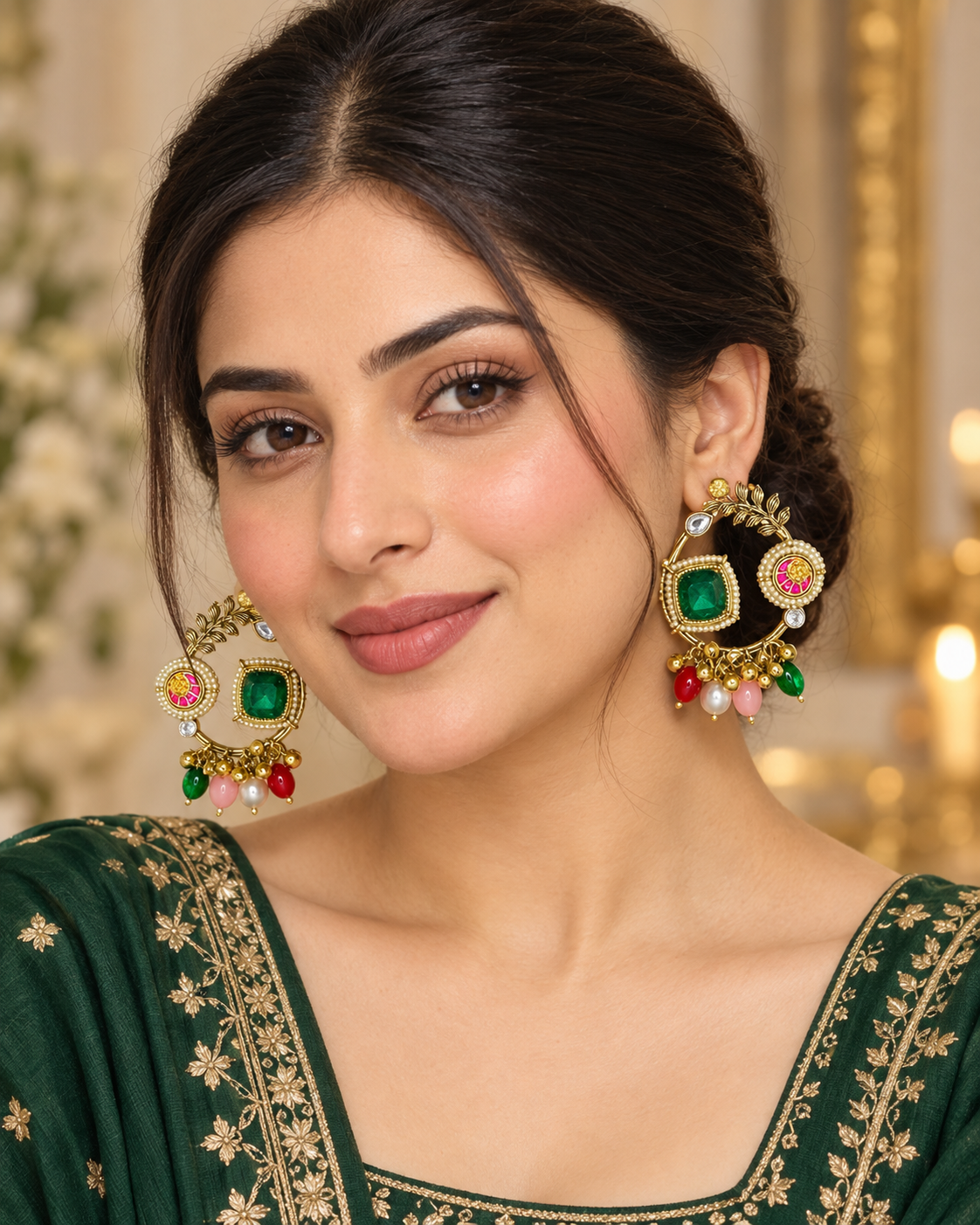 Multicolour kashmiri earrings