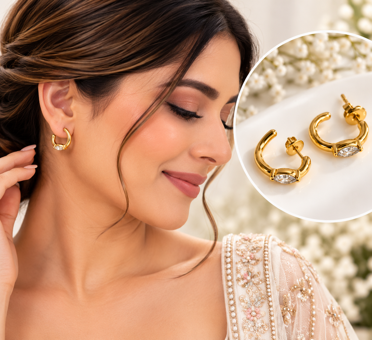 18k gold plated stainless steel earrings