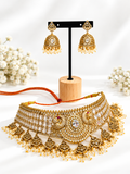 Royal kundan peacock chokar necklace set