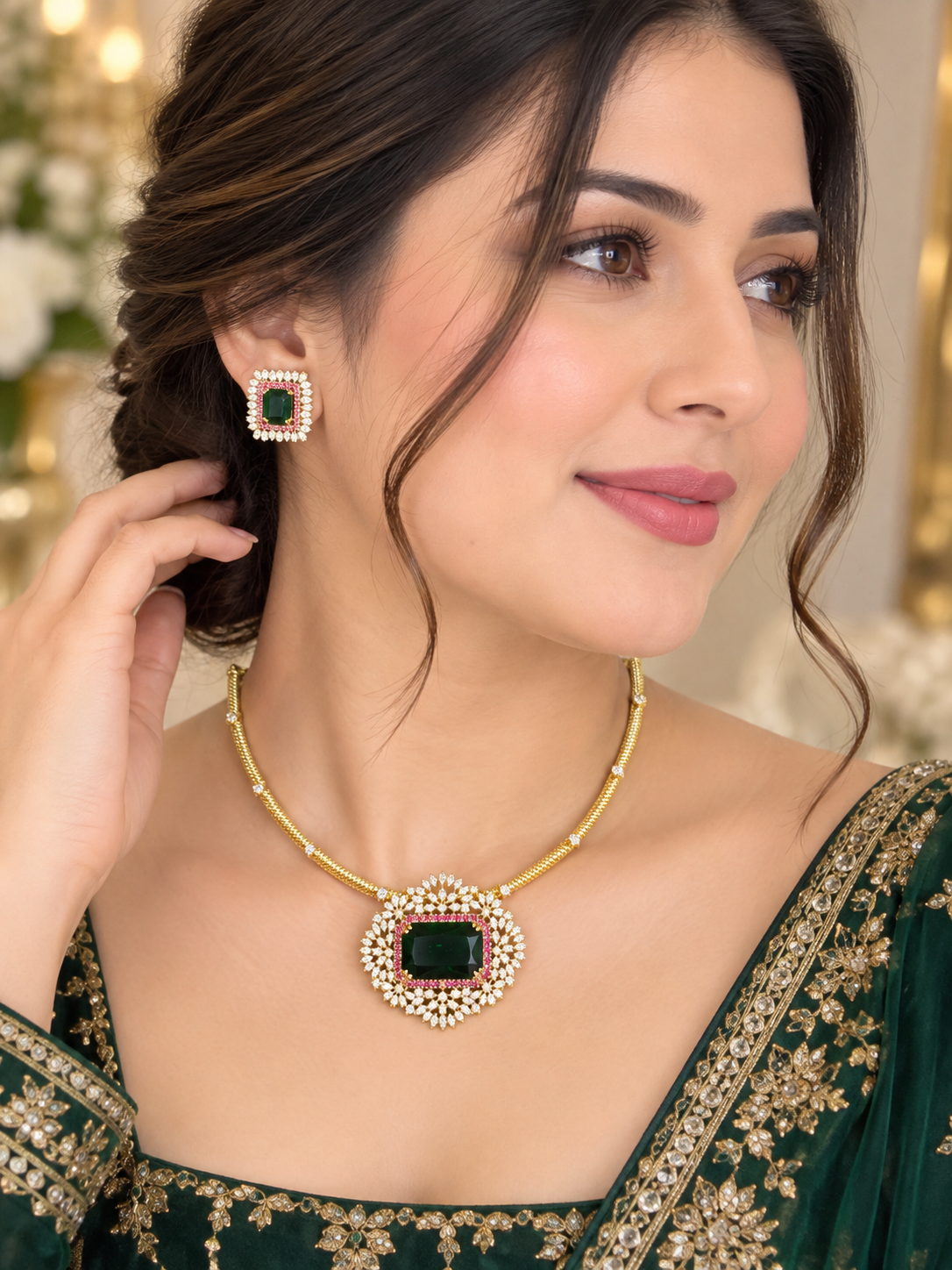 Doublet hasli necklace set