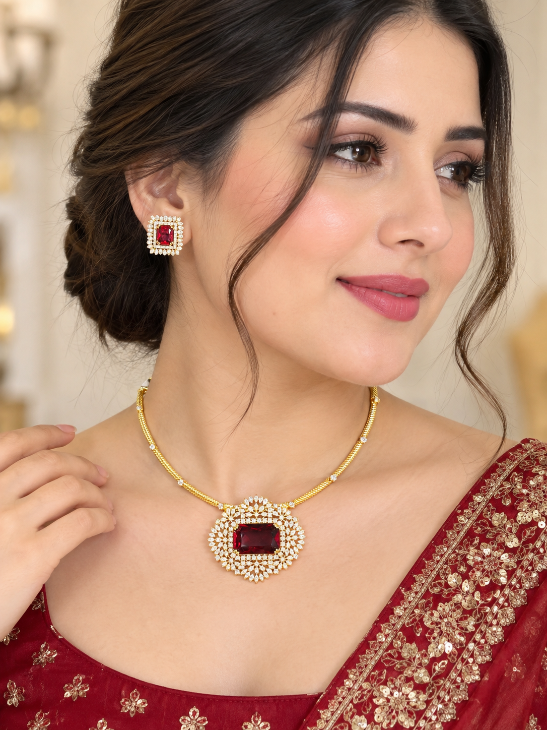 Doublet hasli necklace set