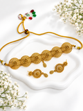 Antique gold traditional chokar necklace set
