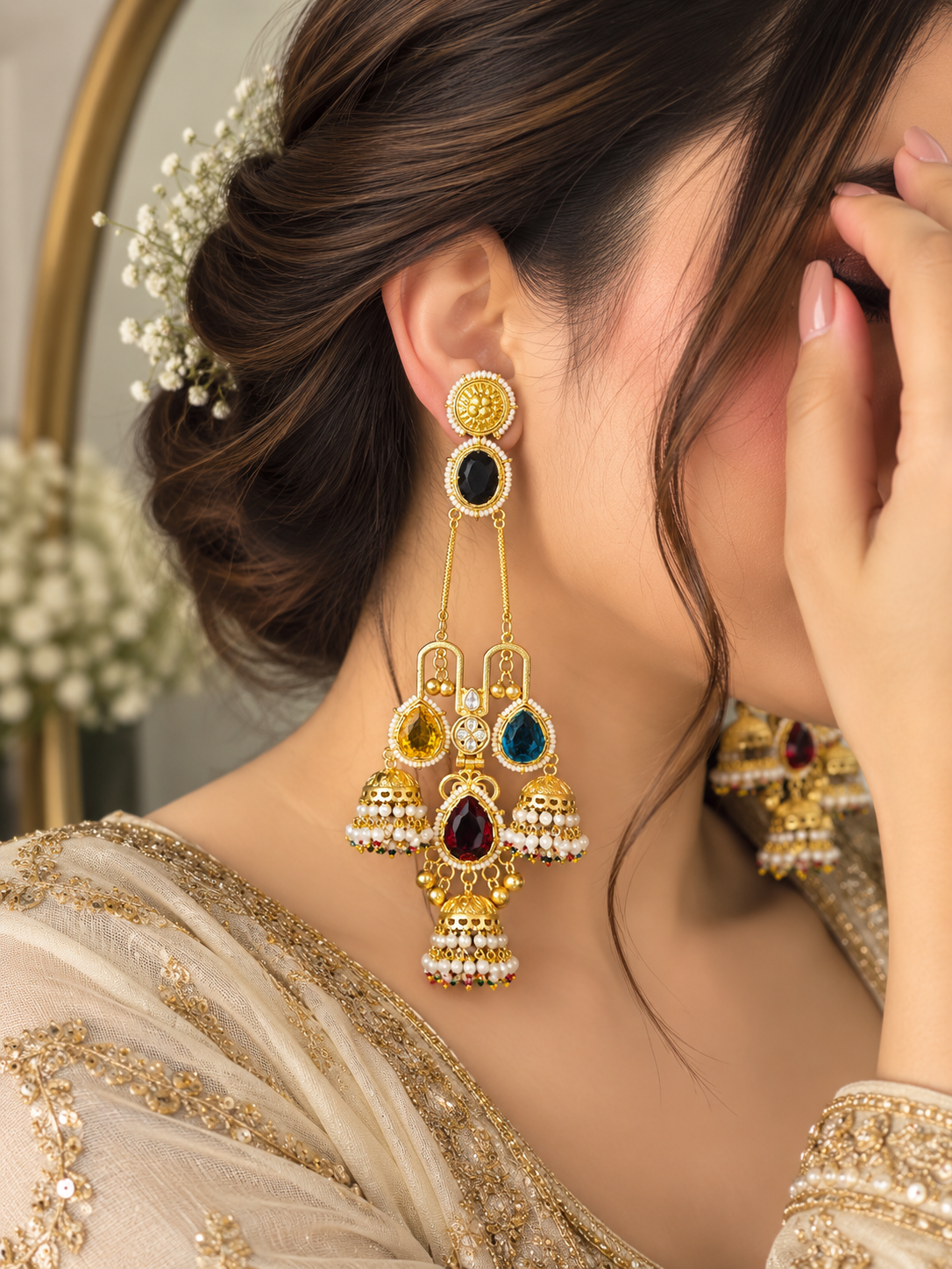 Premium kashmiri jhumka earrings
