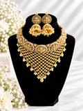 Royal maharani kundan pearl jhumka necklace set