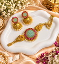 Mehar mint temple necklace set